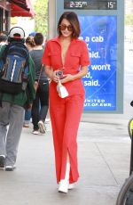BELLA HADID All in Red Out in New York 08/25/2017
