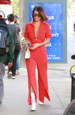 BELLA HADID All in Red Out in New York 08/25/2017