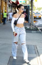 BELLA HADID Out in New York 08/04/2017