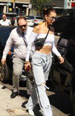 BELLA HADID Out in New York 08/04/2017