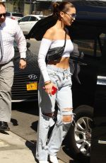 BELLA HADID Out in New York 08/04/2017