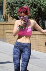 BELLA THORNE Heading to a Pilates Class in Los Angeles 08/10/2017
