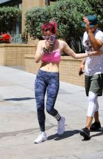 BELLA THORNE Heading to a Pilates Class in Los Angeles 08/10/2017