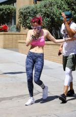 BELLA THORNE Heading to a Pilates Class in Los Angeles 08/10/2017
