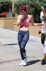 BELLA THORNE Heading to a Pilates Class in Los Angeles 08/10/2017