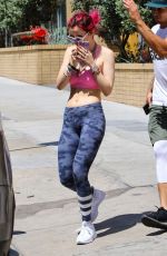 BELLA THORNE Heading to a Pilates Class in Los Angeles 08/10/2017