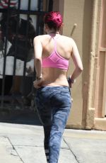 BELLA THORNE Heading to a Pilates Class in Los Angeles 08/10/2017