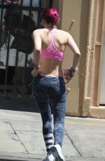 BELLA THORNE Heading to a Pilates Class in Los Angeles 08/10/2017