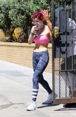 BELLA THORNE Heading to a Pilates Class in Los Angeles 08/10/2017
