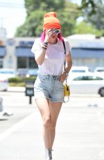 BELLA THORNE in Denim SHorts Out in Los Angeles 08/09/2017