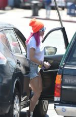 BELLA THORNE in Denim SHorts Out in Los Angeles 08/09/2017