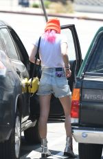 BELLA THORNE in Denim SHorts Out in Los Angeles 08/09/2017