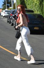 BELLA THORNE Shows off Her New Hair Color in Los Angeles 08/26/2017