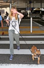 CAITY LOTZ with Her Dog at LAX Airport in Los Angeles 08/01/2017