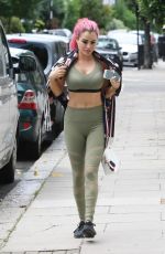 CARLA HOWE in Tights Out and About in London 08/05/2017
