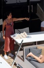 CHRISSY TEIGEN in Swimsuit at a Boat in Corsica 08/28/2017