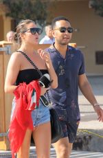 CHRISSY TEIGEN Out and About in Saint Tropez 08/26/2017