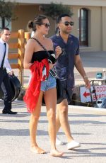 CHRISSY TEIGEN Out and About in Saint Tropez 08/26/2017