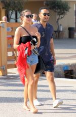 CHRISSY TEIGEN Out and About in Saint Tropez 08/26/2017