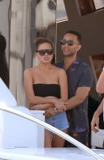CHRISSY TEIGEN Out and About in Saint Tropez 08/26/2017