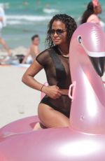 CHRISTINA MILIAN in Bikini on the Beach in Miami 08/19/2017