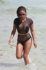 CHRISTINA MILIAN in Bikini on the Beach in Miami 08/19/2017