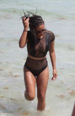 CHRISTINA MILIAN in Bikini on the Beach in Miami 08/19/2017