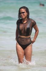 CHRISTINA MILIAN in Bikini on the Beach in Miami 08/19/2017