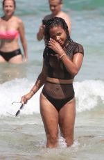 CHRISTINA MILIAN in Bikini on the Beach in Miami 08/19/2017