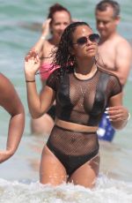 CHRISTINA MILIAN in Bikini on the Beach in Miami 08/19/2017