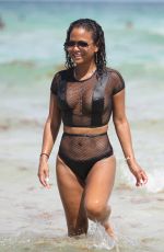 CHRISTINA MILIAN in Bikini on the Beach in Miami 08/19/2017