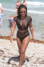 CHRISTINA MILIAN in Bikini on the Beach in Miami 08/19/2017