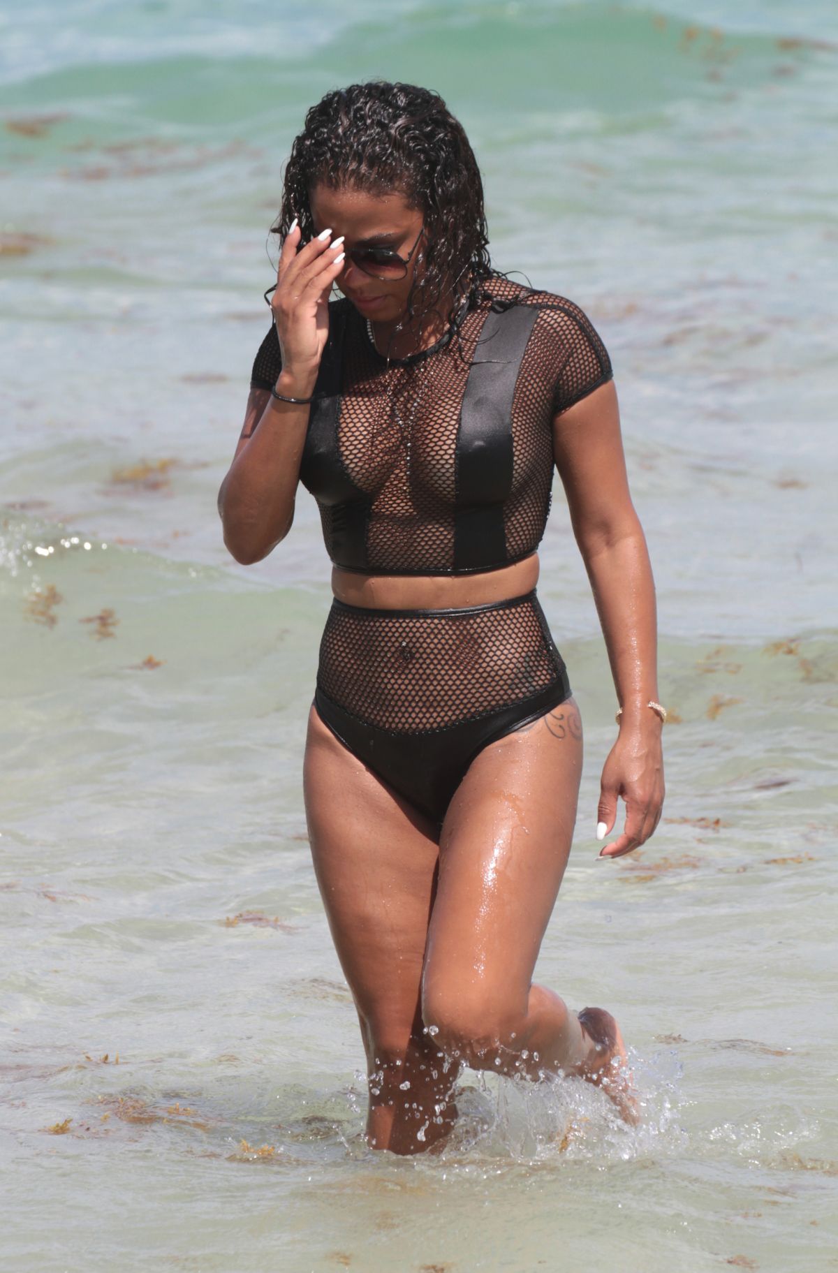 CHRISTINA MILIAN in Bikini on the Beach in Miami 08/19/2017 