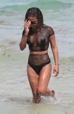 CHRISTINA MILIAN in Bikini on the Beach in Miami 08/19/2017