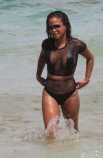 CHRISTINA MILIAN in Bikini on the Beach in Miami 08/19/2017