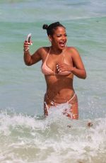 CHRISTINA MILIAN in Bikini on the Beach in Miami 08/20/2017
