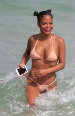 CHRISTINA MILIAN in Bikini on the Beach in Miami 08/20/2017