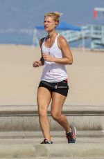 CLAIRE DANES Out Jogging in Los Angeles 08/09/2017