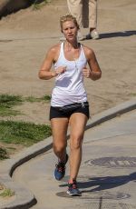 CLAIRE DANES Out Jogging in Los Angeles 08/09/2017