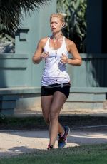CLAIRE DANES Out Jogging in Los Angeles 08/09/2017