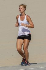 CLAIRE DANES Out Jogging in Los Angeles 08/09/2017