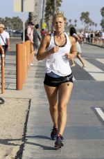 CLAIRE DENIS Out Jogging in Santa Monica 08/07/2017