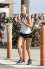 CLAIRE DENIS Out Jogging in Santa Monica 08/07/2017