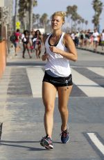 CLAIRE DENIS Out Jogging in Santa Monica 08/07/2017
