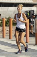 CLAIRE DENIS Out Jogging in Santa Monica 08/07/2017