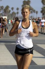 CLAIRE DENIS Out Jogging in Santa Monica 08/07/2017