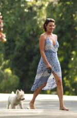 COUNTESS LUANN DE LESSEPS Walks Her Dog Out in Hamptons 08/23/2017