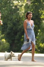 COUNTESS LUANN DE LESSEPS Walks Her Dog Out in Hamptons 08/23/2017