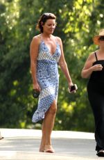 COUNTESS LUANN DE LESSEPS Walks Her Dog Out in Hamptons 08/23/2017