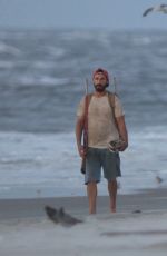 DAKOTA JOHNSON and Shia Labeouf on the Set of The Peanut Butter Falcon in Savannah 07/30/2017
